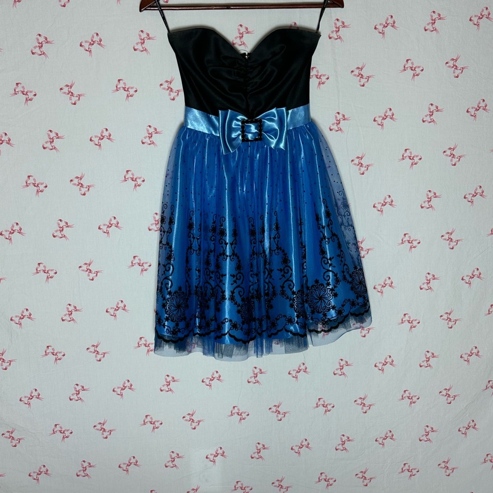 Jessica McClintock Black Satin Dress
